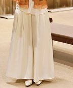 Cloud White Draped Wide-Leg Pants