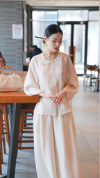 Ivory Arc Collarless Jacket