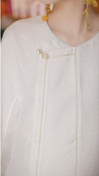 Ivory Arc Collarless Jacket