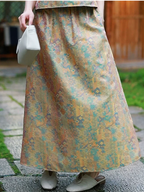 Jade Reverie Silk Brocade Top & Skirt Set