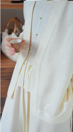 Dawn Mist Jacquard Wrap Blouse