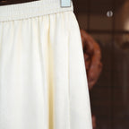 Ivory Jacquard Wide-Leg Pants