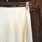 Ivory Jacquard Wide-Leg Pants
