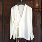 Dawn Mist Jacquard Wrap Blouse