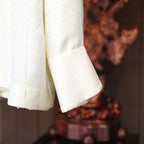 Dawn Mist Jacquard Wrap Blouse