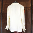 Dawn Mist Jacquard Wrap Blouse