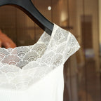 Lace-Trimmed Ribbed Knit Top
