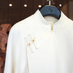 Ivory Cloud Mandarin-Collar Jacket