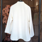 Ivory Cloud Mandarin-Collar Jacket