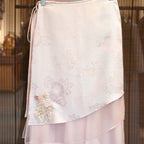 Peony Veil Embroidered Wrap Overskirt