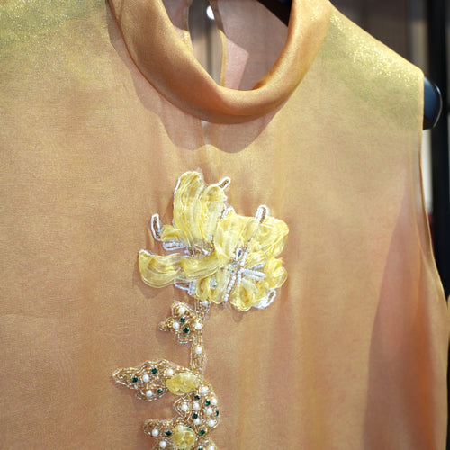 Golden Bloom Embellished Tunic