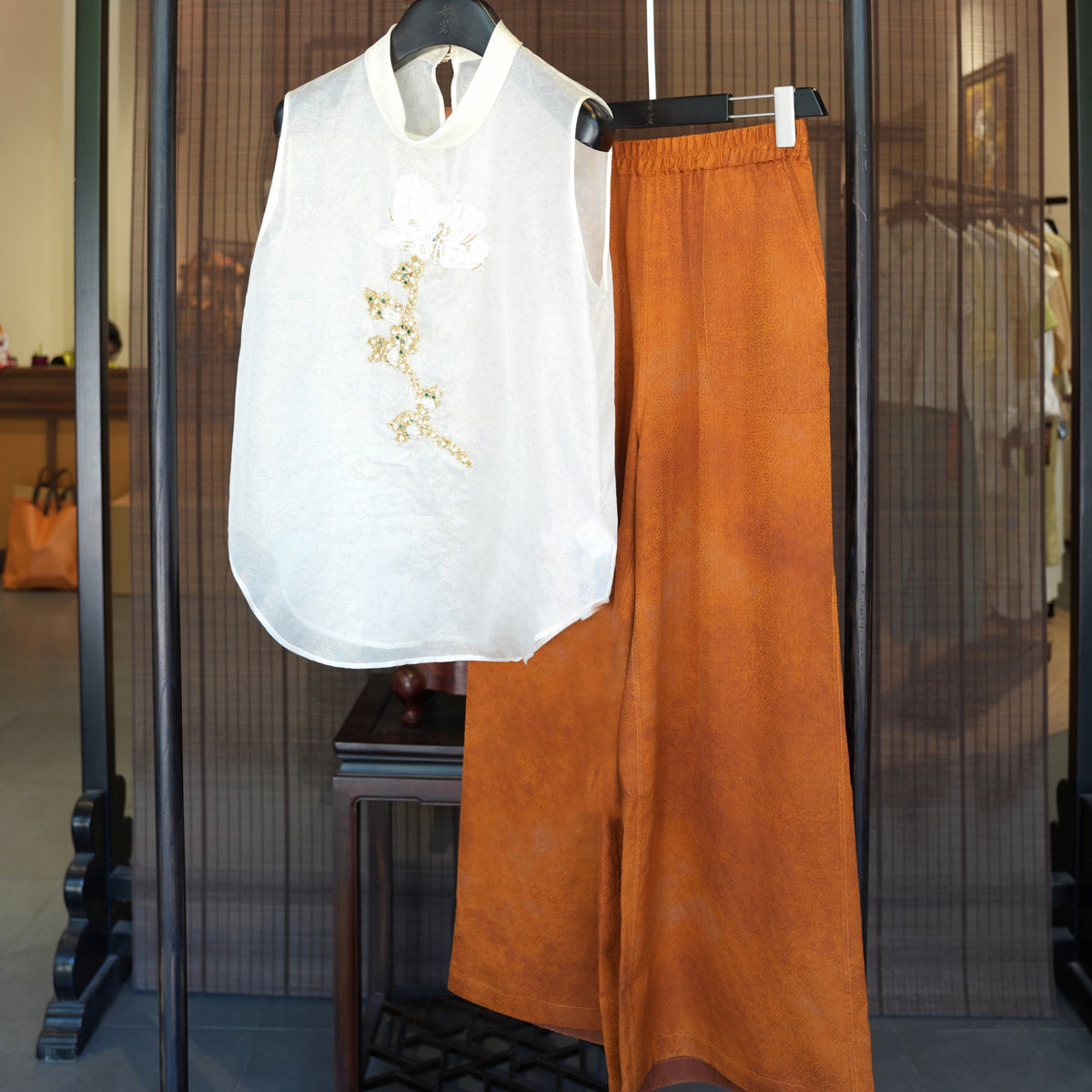 Golden Bloom Embellished Tunic