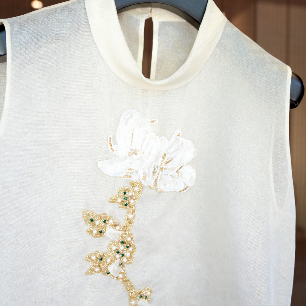 Golden Bloom Embellished Tunic